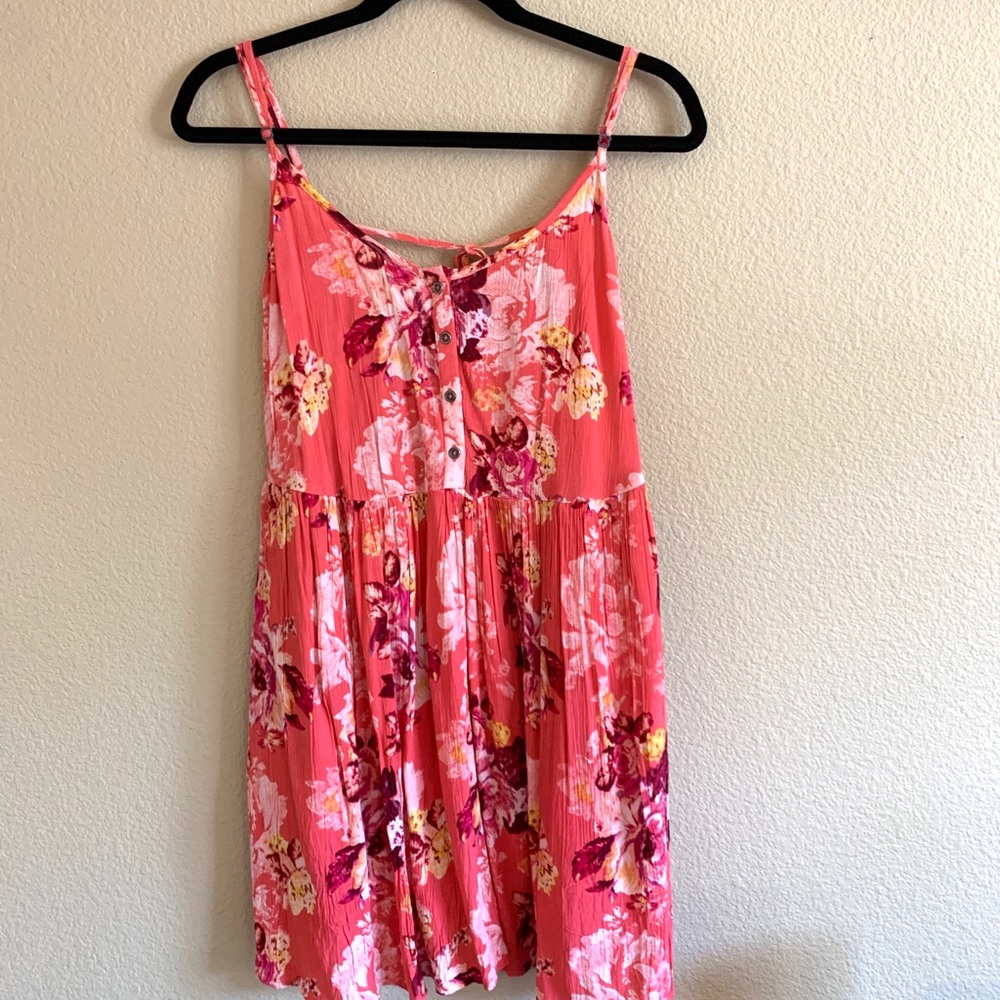 Billlabong lovely roads coral pink floral dress